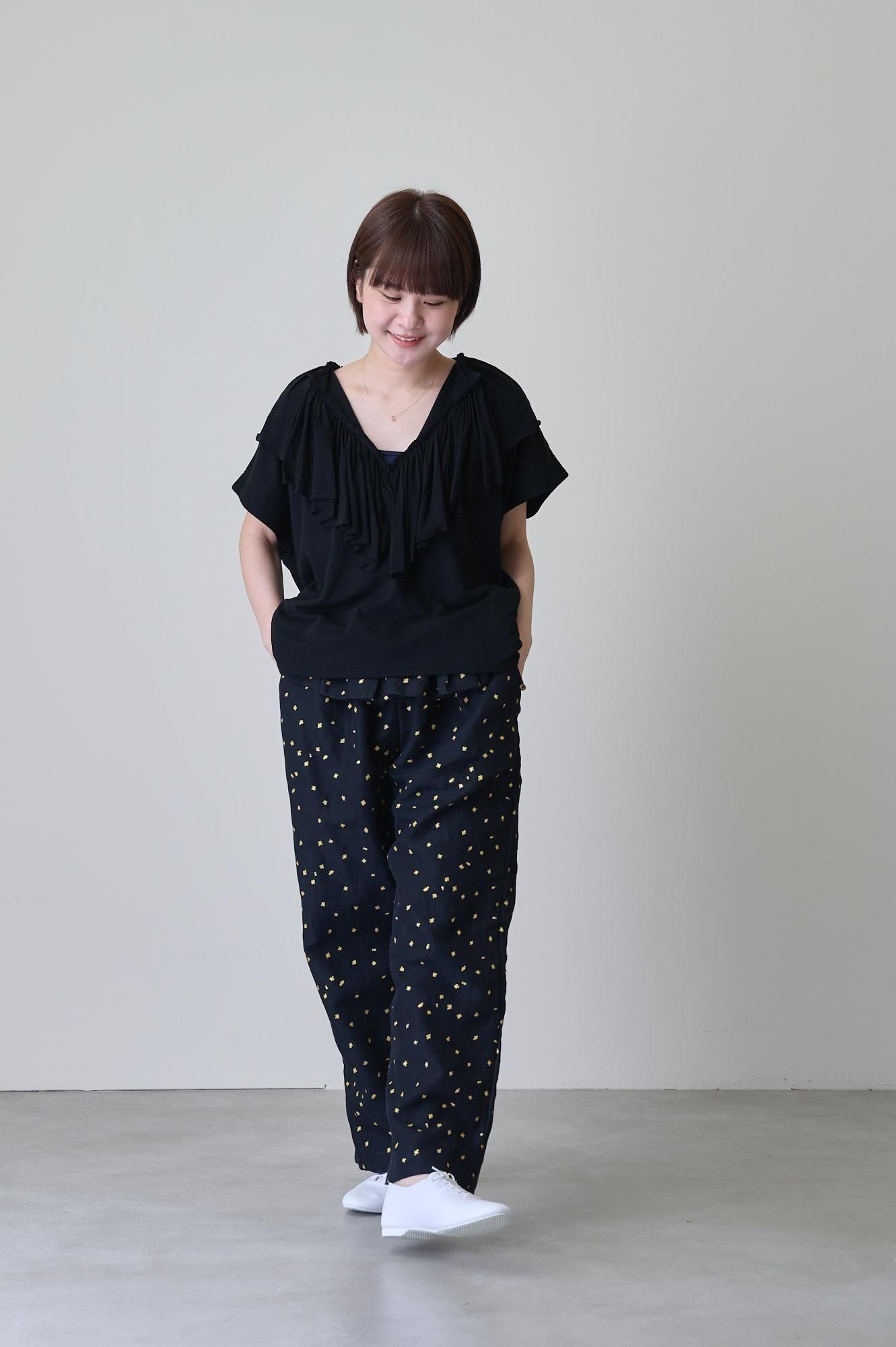 7／6日まで❗️BUNON(ブノン)EMBROIDERY GATHER PANTS 7／6日まで❗️BUNON(ブノン)EMBROIDERY GATHER PANTS