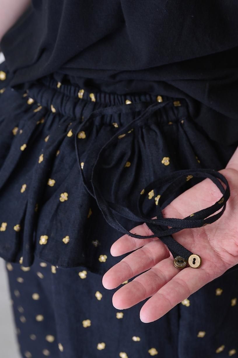 パンツ bunon embroidery flap pants M BUNON ブノン : Embroidery TuckPants プリントパンツ | BUNON
