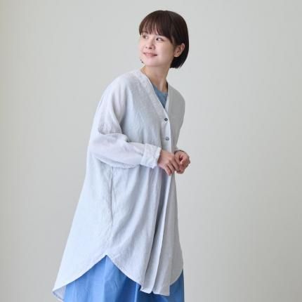 新品タグ付【Honnete】オネット アイリッシュリネン100%シャツ 白 楽天市場】Honnete オネット バンドカラーロングシャツ アイ