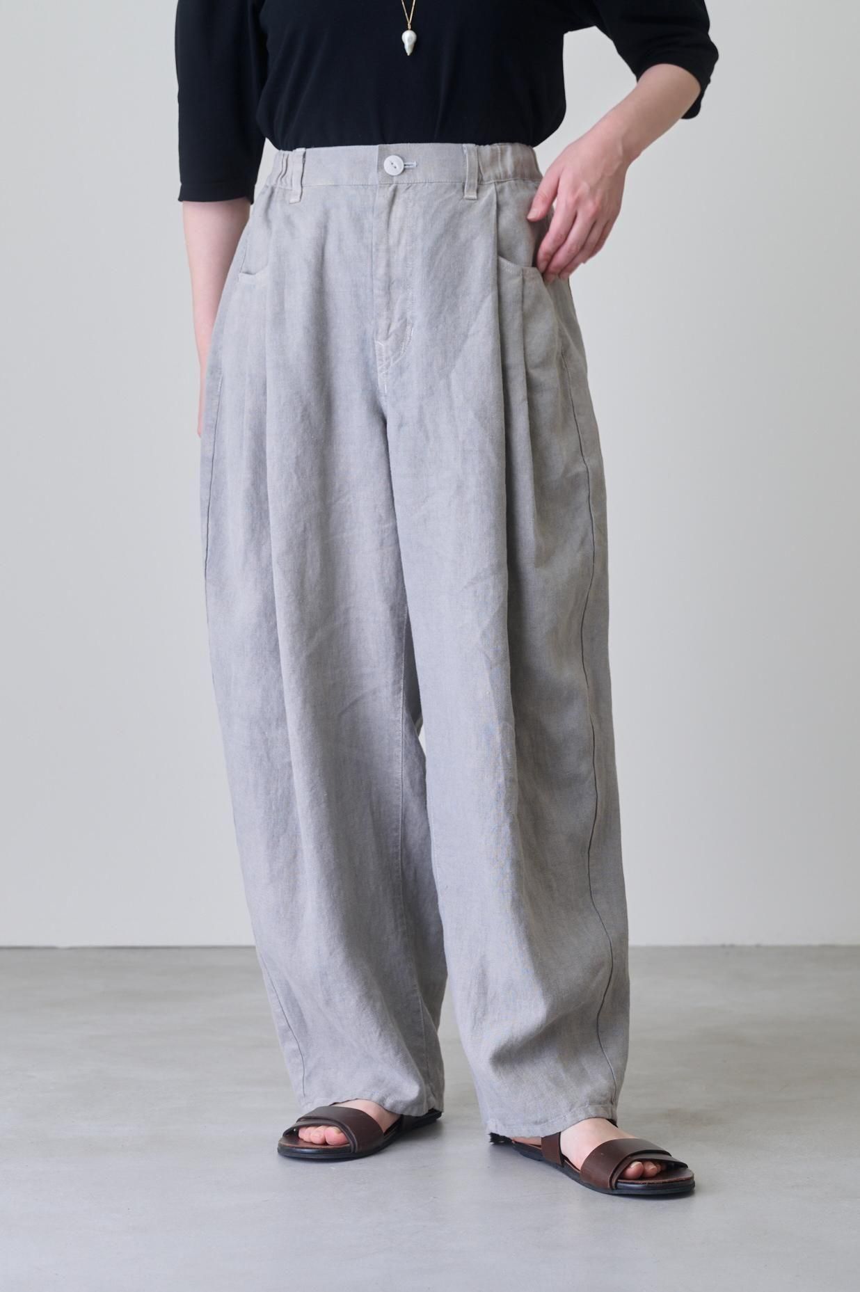 FACTORY アイリッシュリネン オーバータックパンツ - poooL