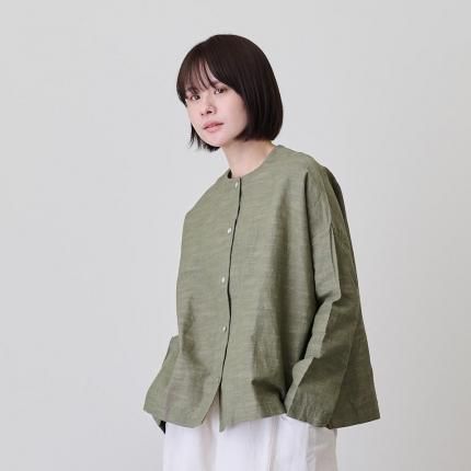 ヤンマ産業　麻　ブラウス 定番丸首ブラウス(衿あき狭め) YAMMA ヤンマ産業 | 日々花