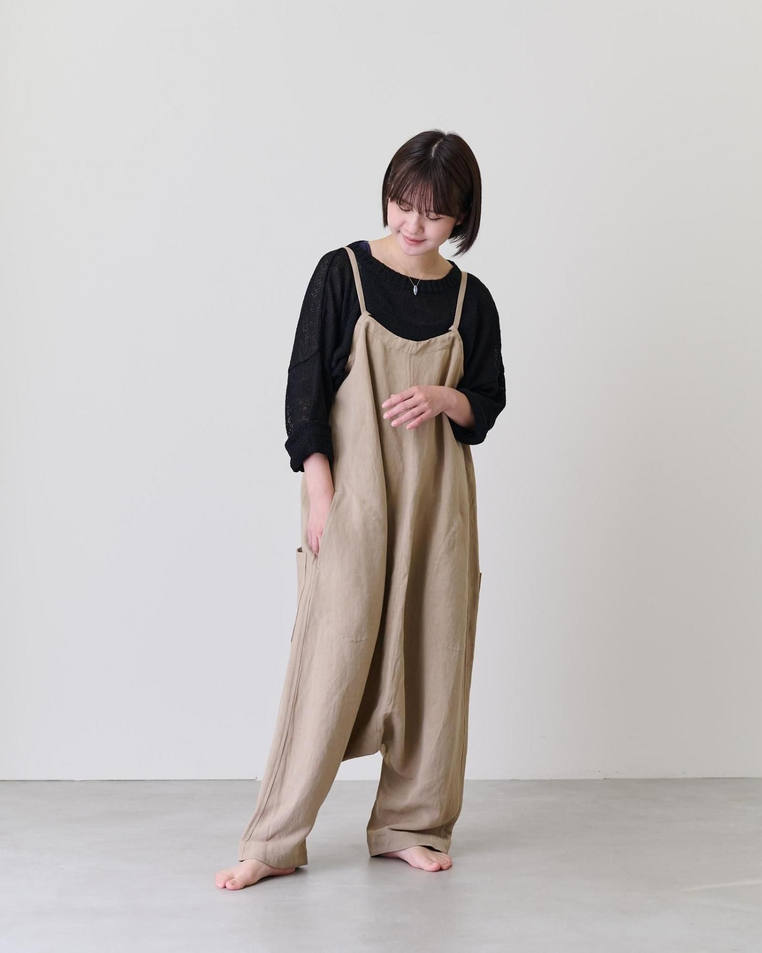 ヴラスブラム　Linen Viscose Canvas サロペットブラック KL Vintage サロペット | ITEM | Vlas blomme｜ ヴラスブラム