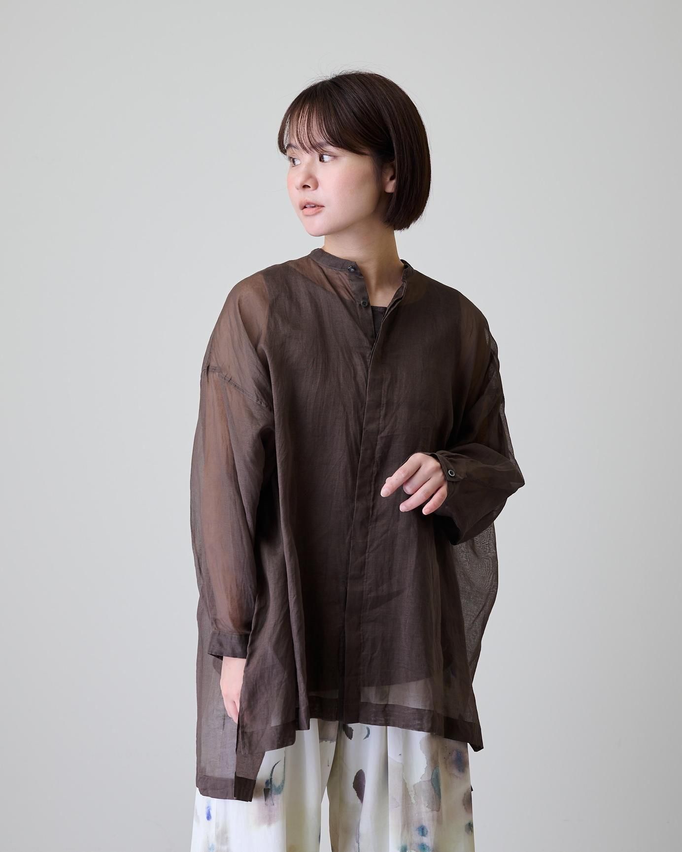 suzuki takayuki organdy blouse（2color） - poooL (online shop)