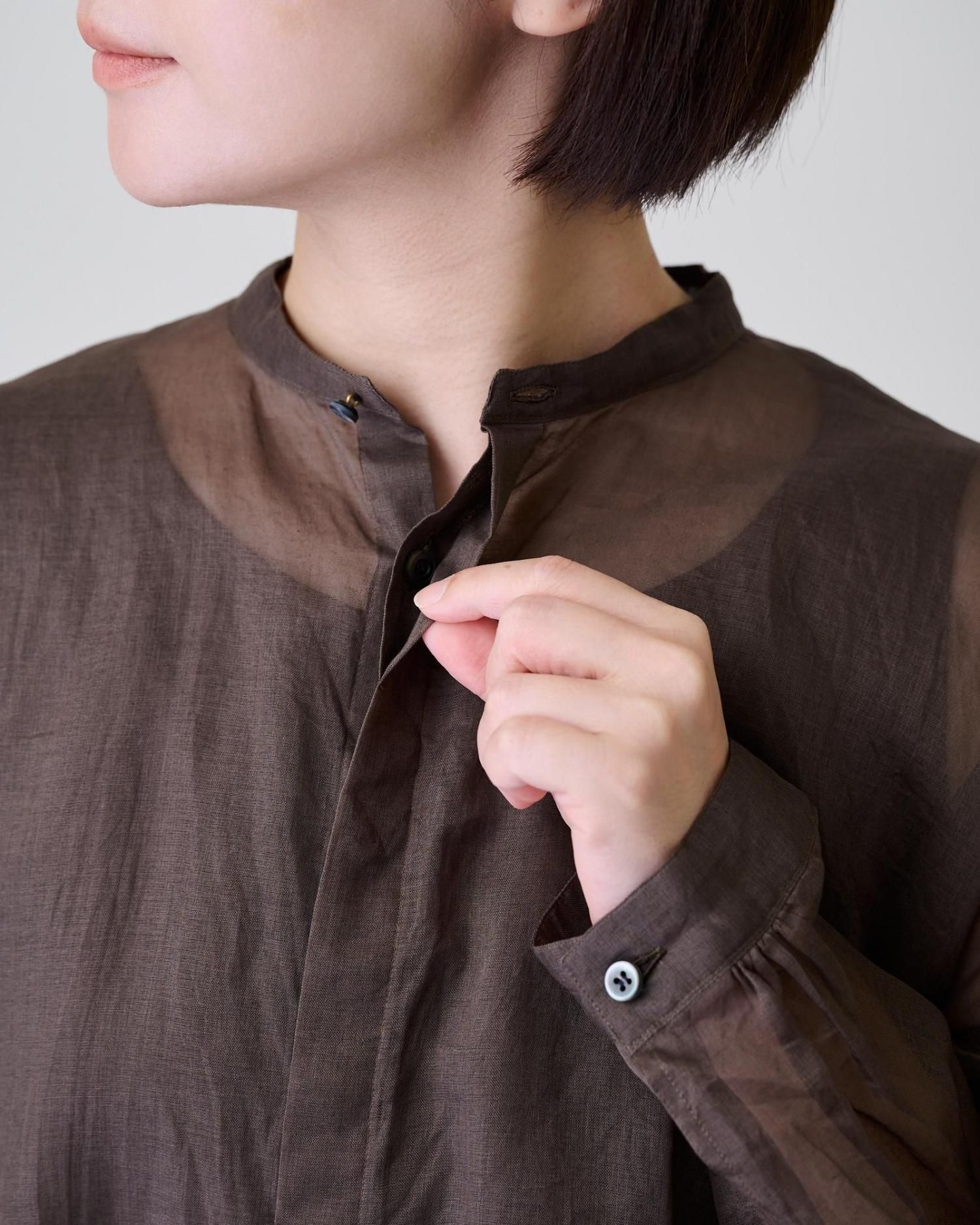 suzuki takayuki organdy blouse（2color） - poooL (online shop)