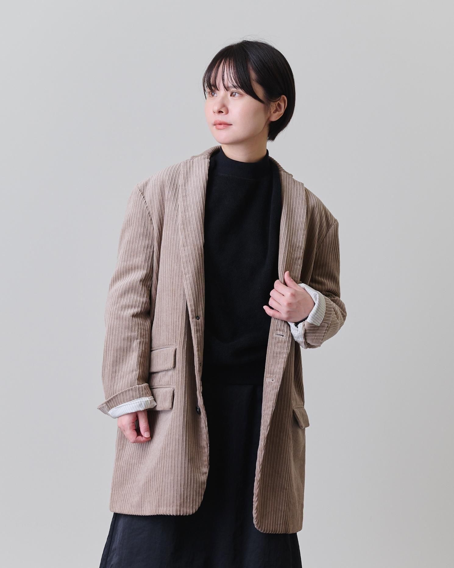 SUZUKI TAKAYUKI テーラード カラー コート リネン ストライプ SUZUKI TAKAYUKI テーラード カラー コート リネン ストライプ