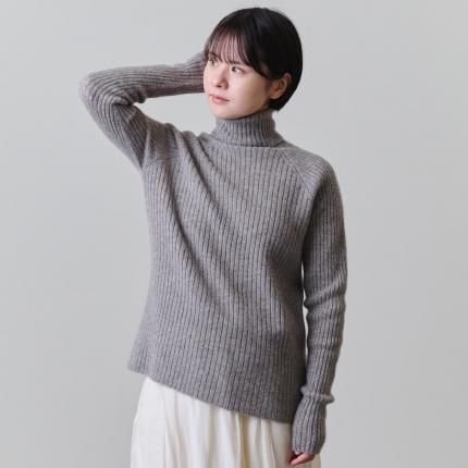 FACTORY ウール ショート丈 ロールネックセーター オフホワイト 2024AW