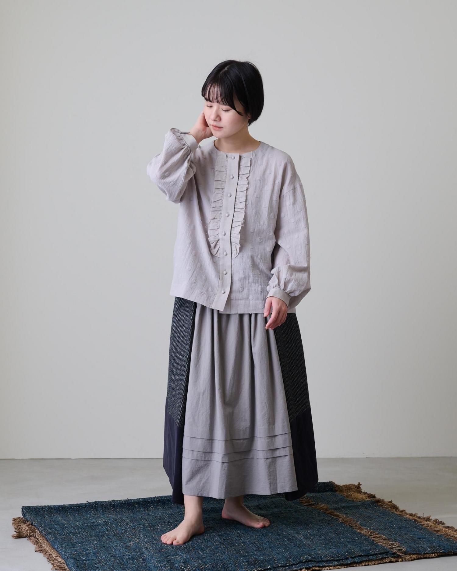 MAGALI コットンスノードット·フリルブラウス（2color） - poooL