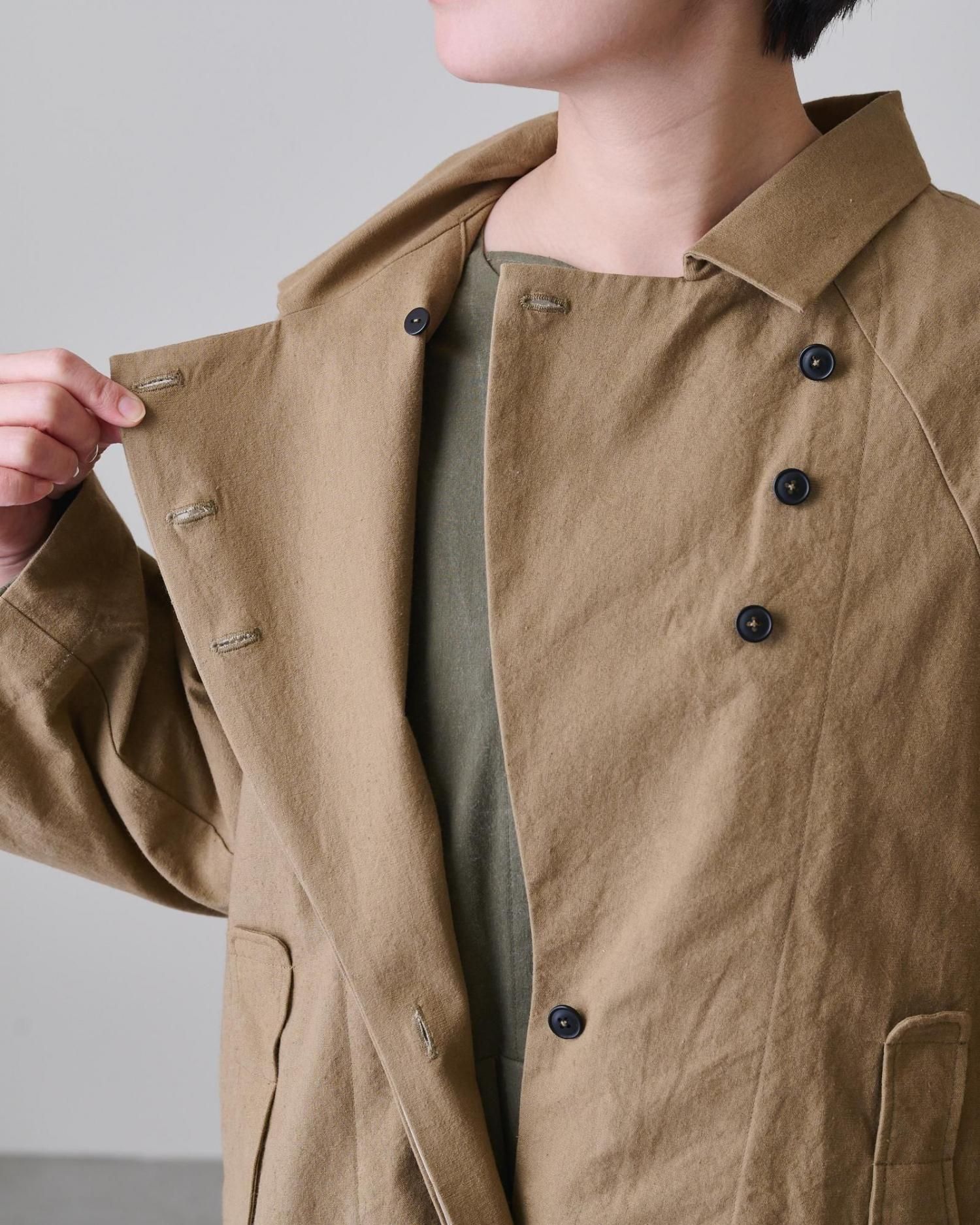 MAGALI コットンリネン・アンティークキャンバス・トレンチコート