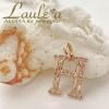 14K PG Initial Pendant  H 