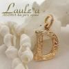 14K PG Initial Pendant  D 
