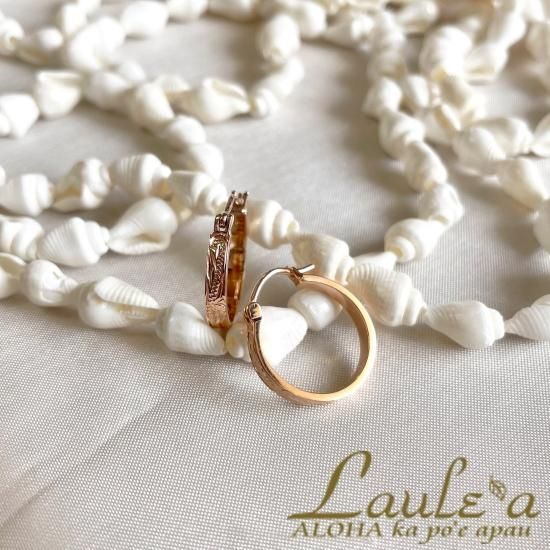 ハワイアンジュエリー　14k ピアス ハワイアンジュエリー ピアスK14 La(太陽)＆Luna(月) ピアス 14