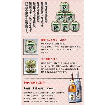 奥飛騨 ミニこも樽（樽酒 ミニサイズ） 300mlx3個 - 奥飛騨酒造