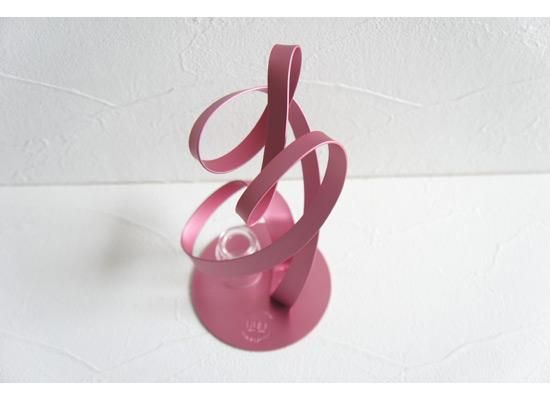 ピンクガラスツイスト花器 ピンクガラスツイスト花器 花器 TWIST Lサイズ ピンク（ALART/アル