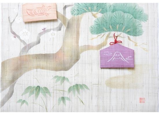 オーナメントタペストリー 松竹梅絵馬飾り／中川政七商店 - 和雑貨・和