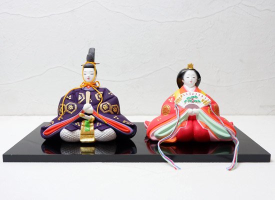博多人形 座雛 (紫) 俊之作 - 和雑貨・和こもの ギフトの通販サイト