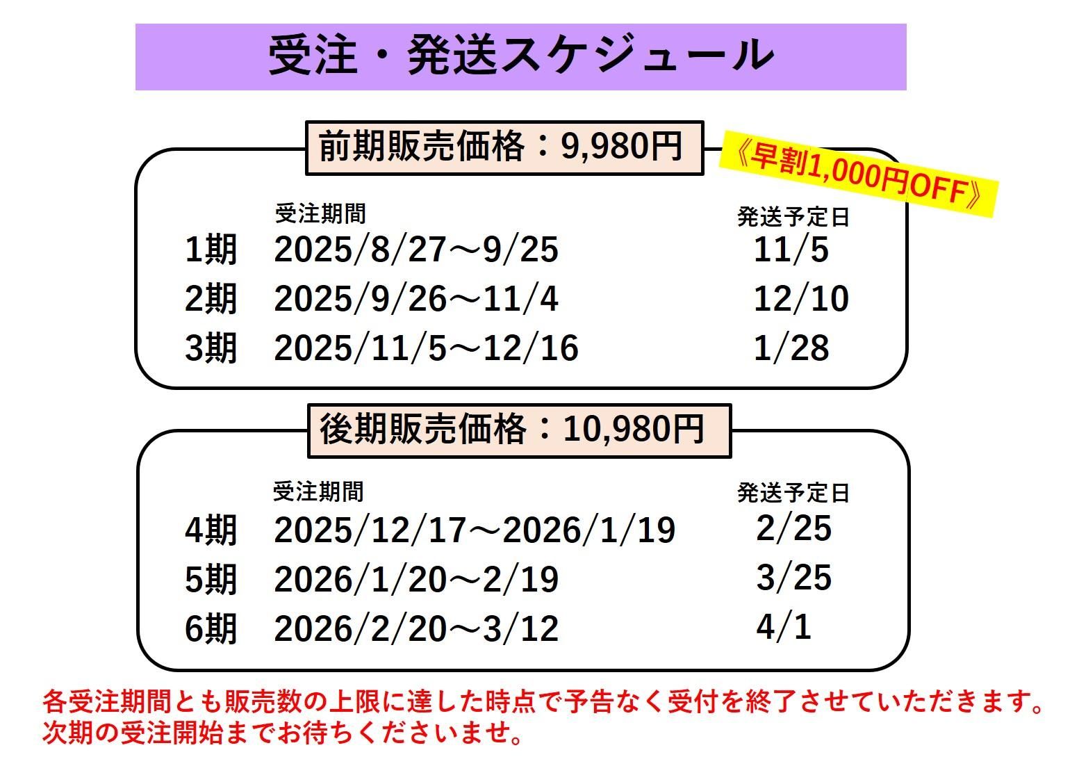 受注スケジュール