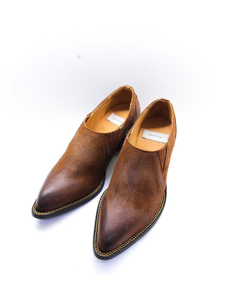 BED j.w. FORD Suede Western shoes / CAMEL