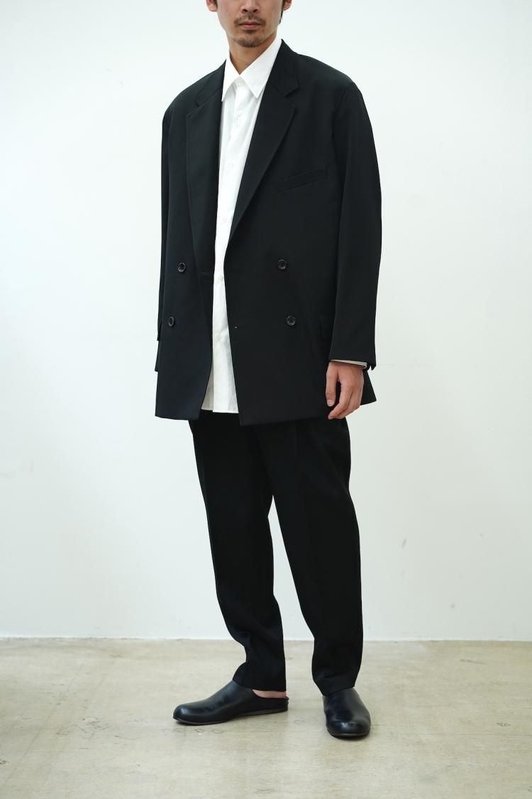 graphpaper scale off wool tapered slacks - スラックス