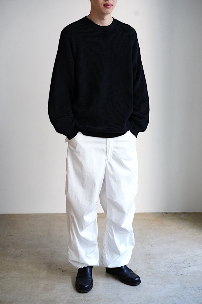 Graphpaper Suvin Loose Rib CrewNeck Knit | futureofcentrecourt.com