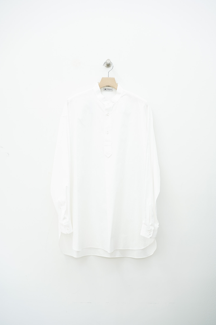 THE RERACS BAND COLLAR PULLOVER SHIRT / WHITE