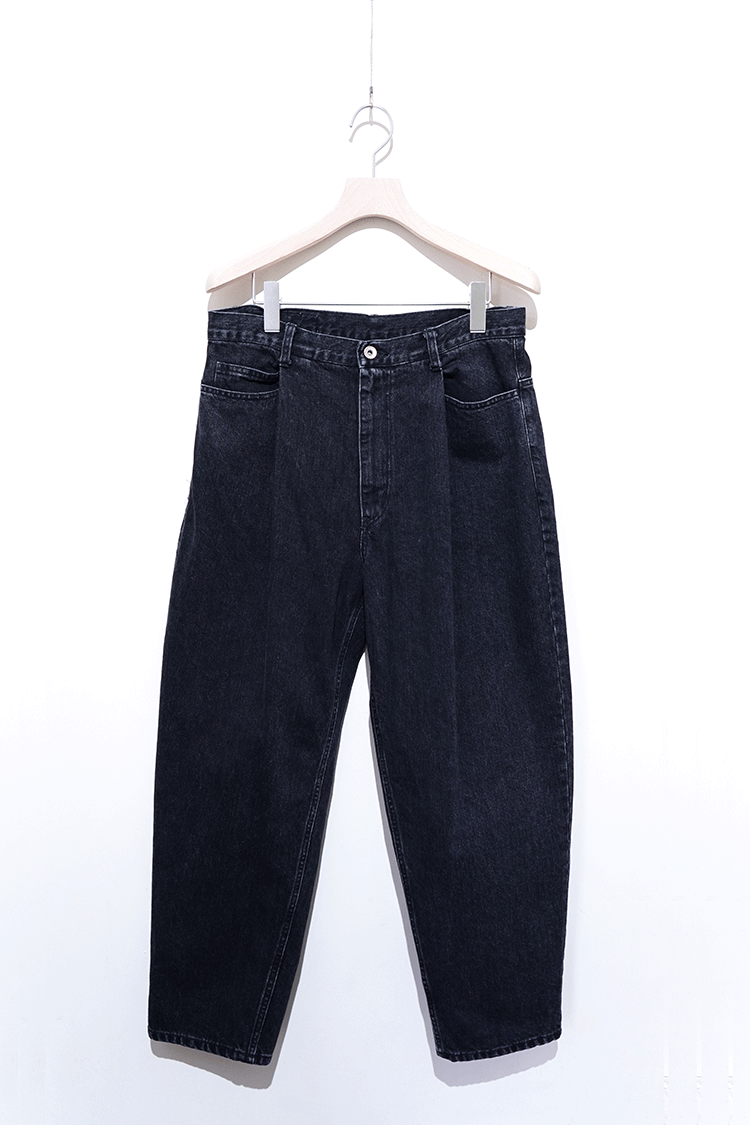 beta post Washed aging denim pants