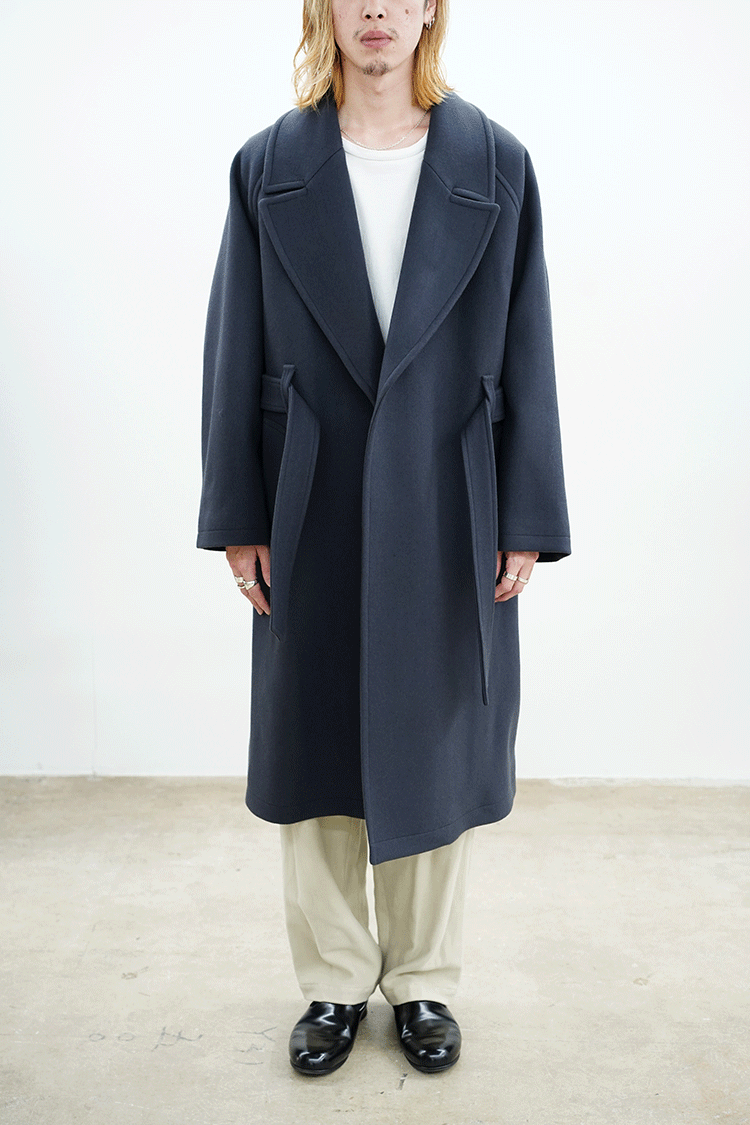 全国送料無料の通販 Scale Graphpaper Off Coat Belted Melton ジャケット・アウター