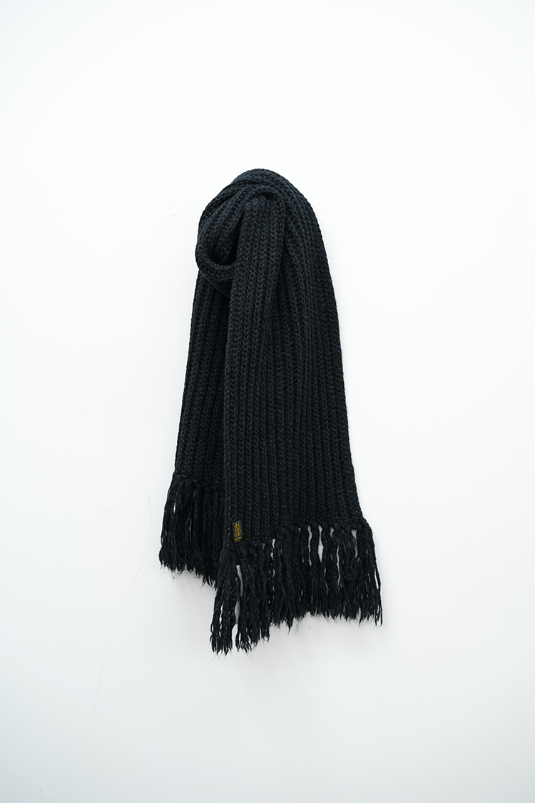 BATONER FRINGE BIG MUFFLER / BLACK