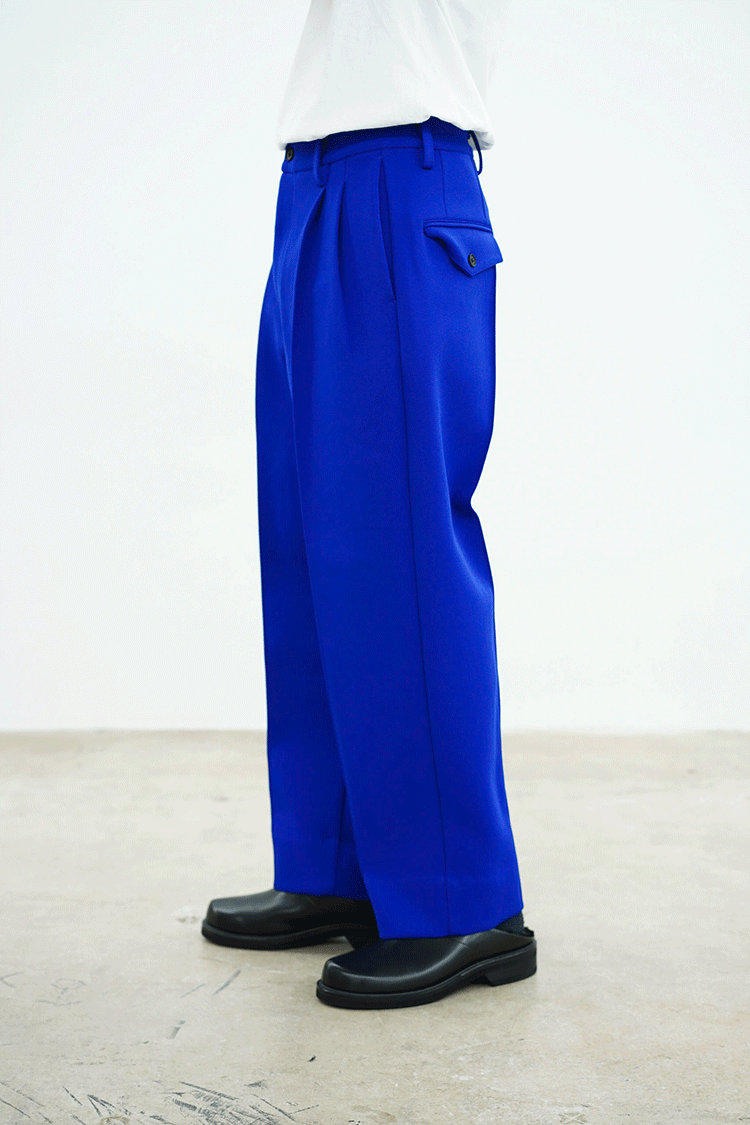 stein HIGH COUNT KNIT PINTUCK WIDE TROUSERS / GREEN stein HIGH COUNT KNIT PINTUCK WIDE TROUSERS / GREEN