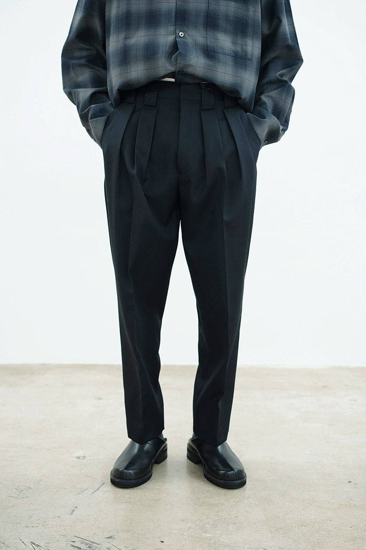 トップ Double 23ss stein Wide L チャコール Trousers スラックス