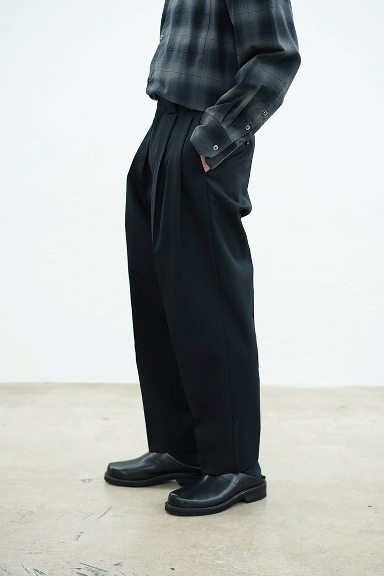 stein DOUBLE WIDE TROUSERS / DARK CHACOAL - Unlimited lounge 