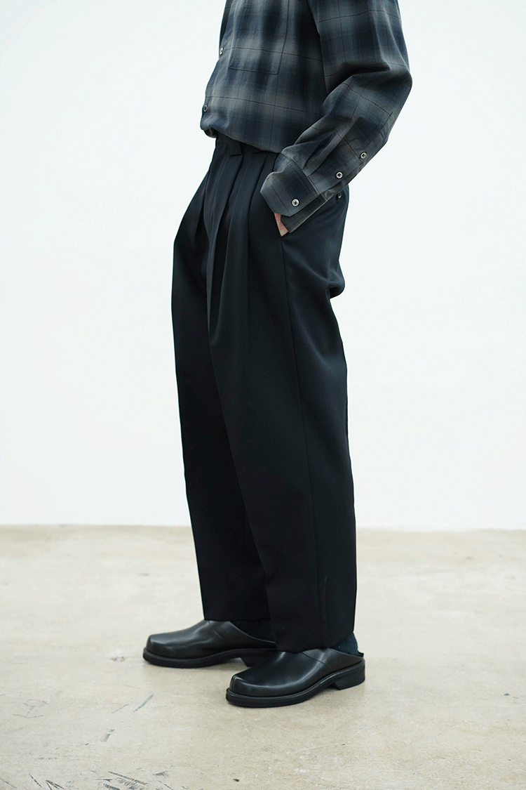 stein DOUBLE WIDE TROUSERS / DARK CHACOAL - Unlimited lounge