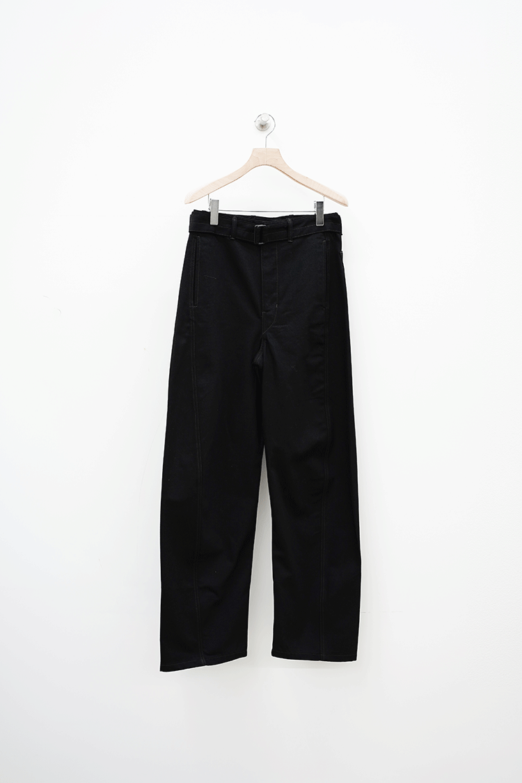 LEMAIRE TWISTED BELTED PANTS / BLACK