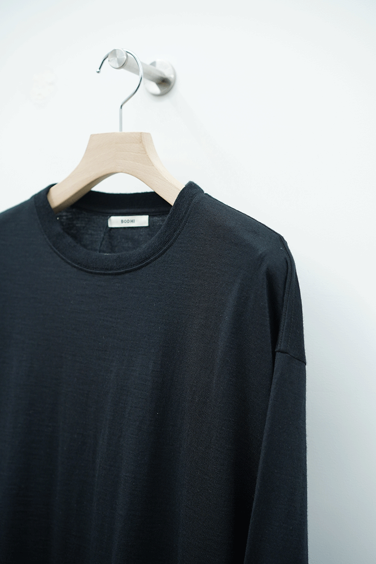 BODHI CASHMERE LONG TEE / BLACK - Unlimited lounge | ONLINESTORE