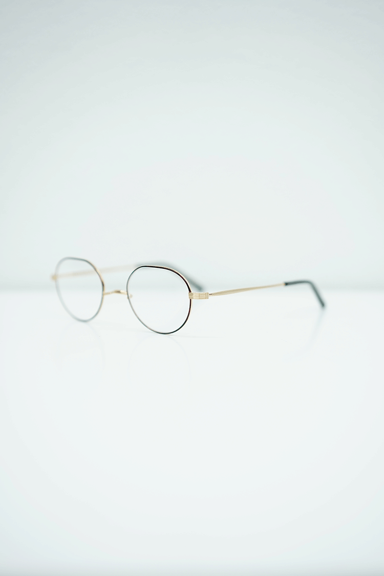 kearny hans (front brown×gold / clear lens)