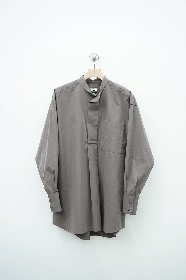 POSTELEGANT Fine Cotton Pull-Over Shirts / Taupe