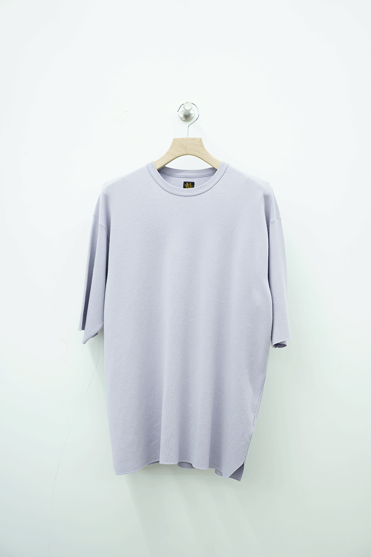 BATONER   32G SMOOTH KNIT CREW NECK T-SHIRT / LAVENDER