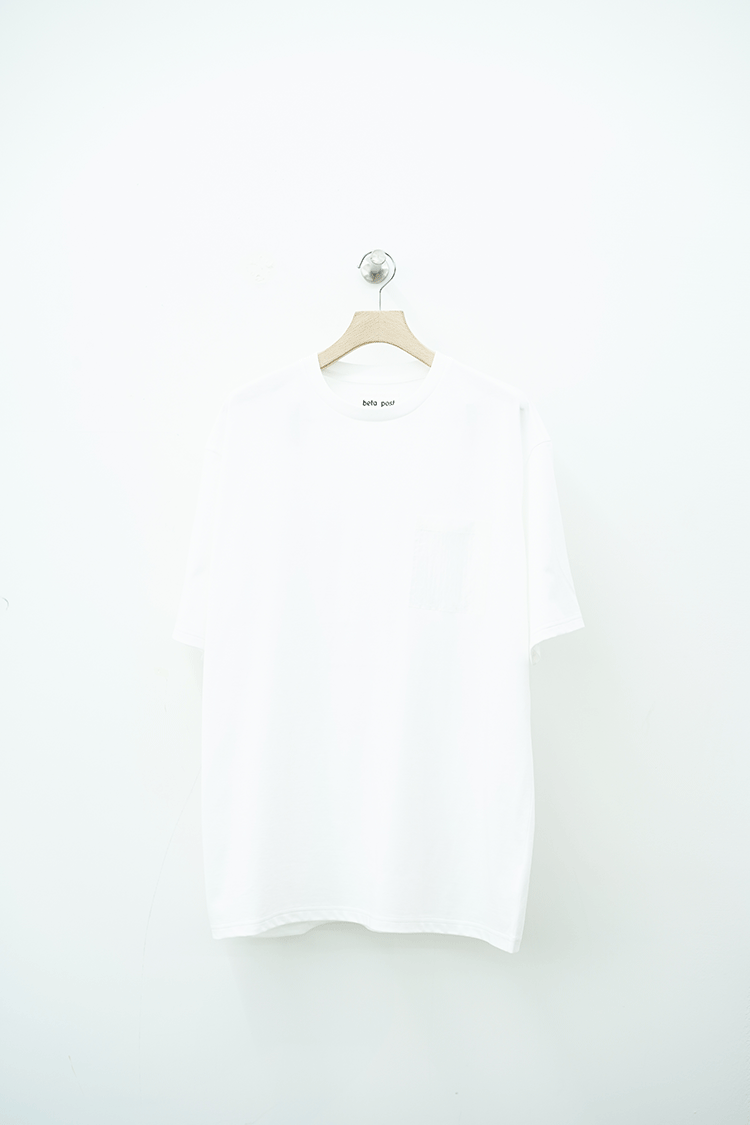beta post bubble wrap pocket t-shirt / WHITE