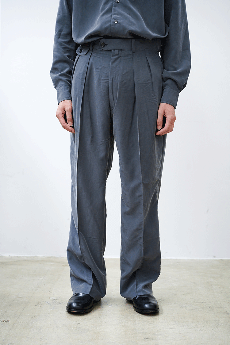 RAINMAKER PEACH POPLIN WIDE TROUSERS / FADE BLACK - Unlimited