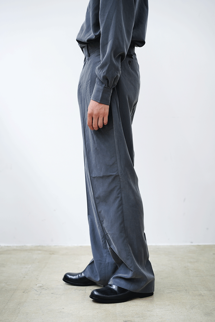 RAINMAKER PEACH POPLIN WIDE TROUSERS / FADE BLACK - Unlimited