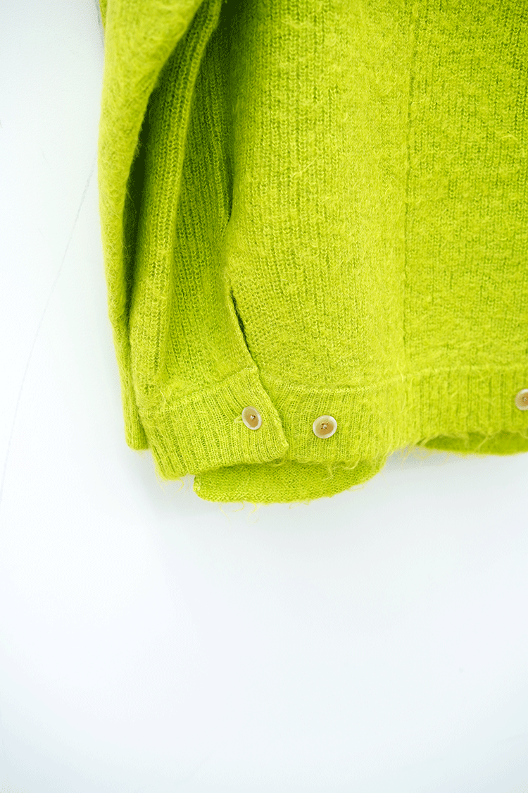 stein KID MOHAIR KNIT CARDIGAN / YELLOW GREEN - Unlimited lounge