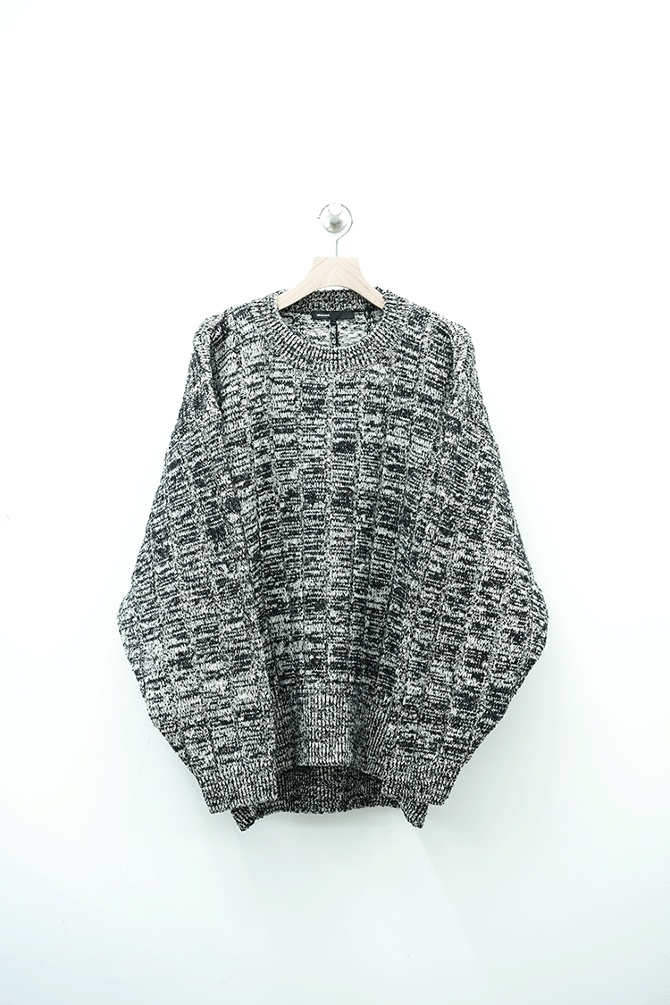 08sircus Wo / Co Melange Sweater / ivory × black