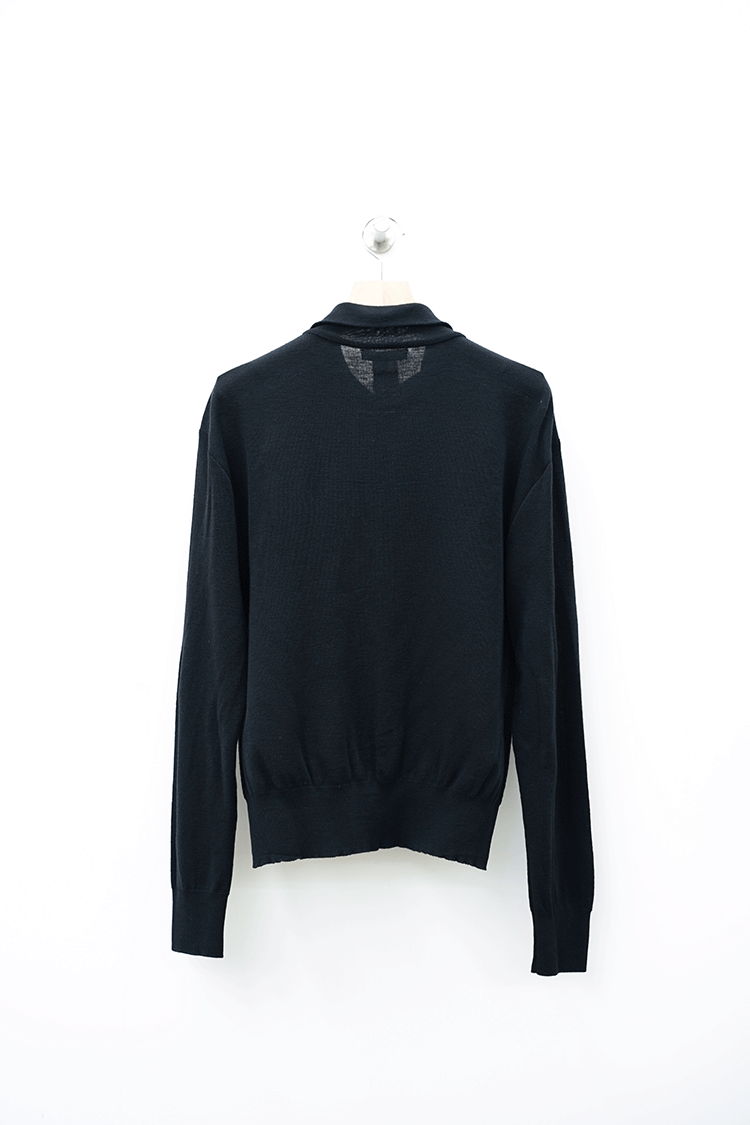 LEMAIRE(ルメール) CONVERTIBLE COLLAR CARDIGAN / BLACK