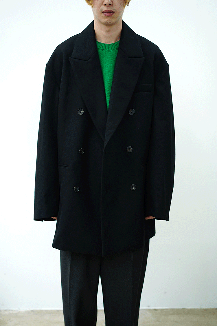 stein EXTRA OVERSIZED DOUBLE BREASTED JACKET / BLACK - Unlimited
