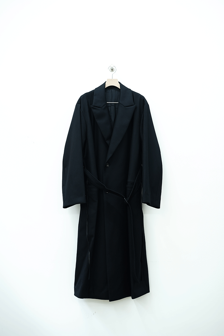 stein OVERSIZED MAXI-LENGTH DOUBLE BLEASTED COAT / BLACK