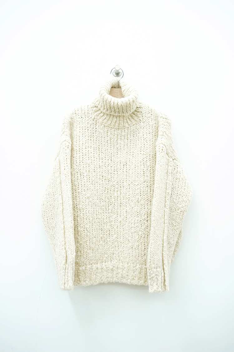 stein MOHAIR WOOL LOOSE KNIT TURTLE NECK L/S / OFF