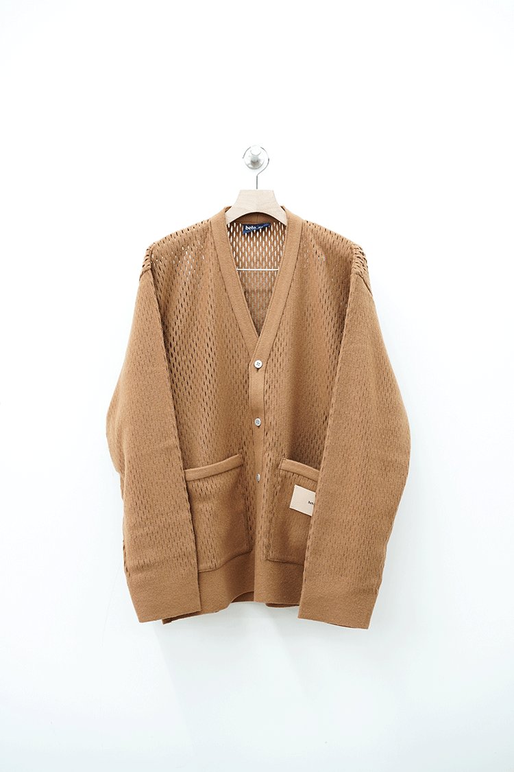 beta post Slited melton cardigan / camel - Unlimited lounge