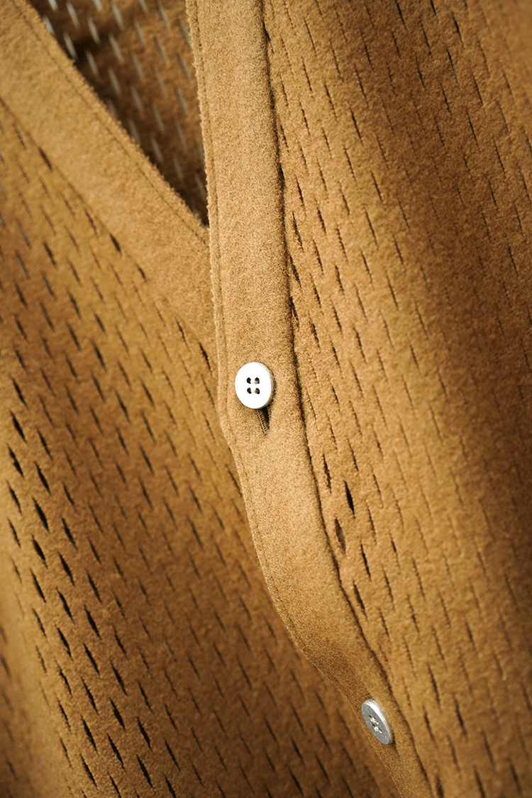 beta post Slited melton cardigan / camel - Unlimited lounge