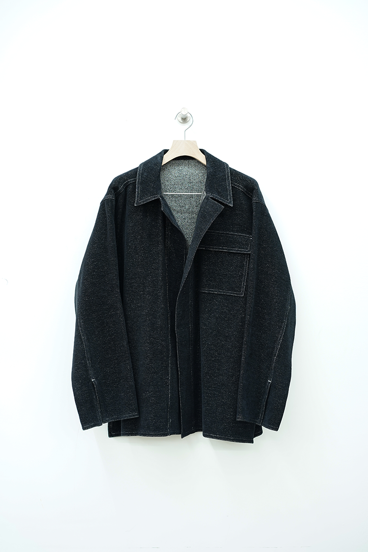 POSTELEGANT Washi Paper Cotton Over Jacket / Black