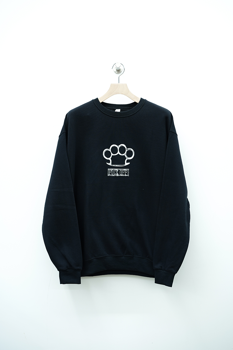 WACKOMARIA JOHNNY  CREW NECK SWEAT SHIRT / BLACK