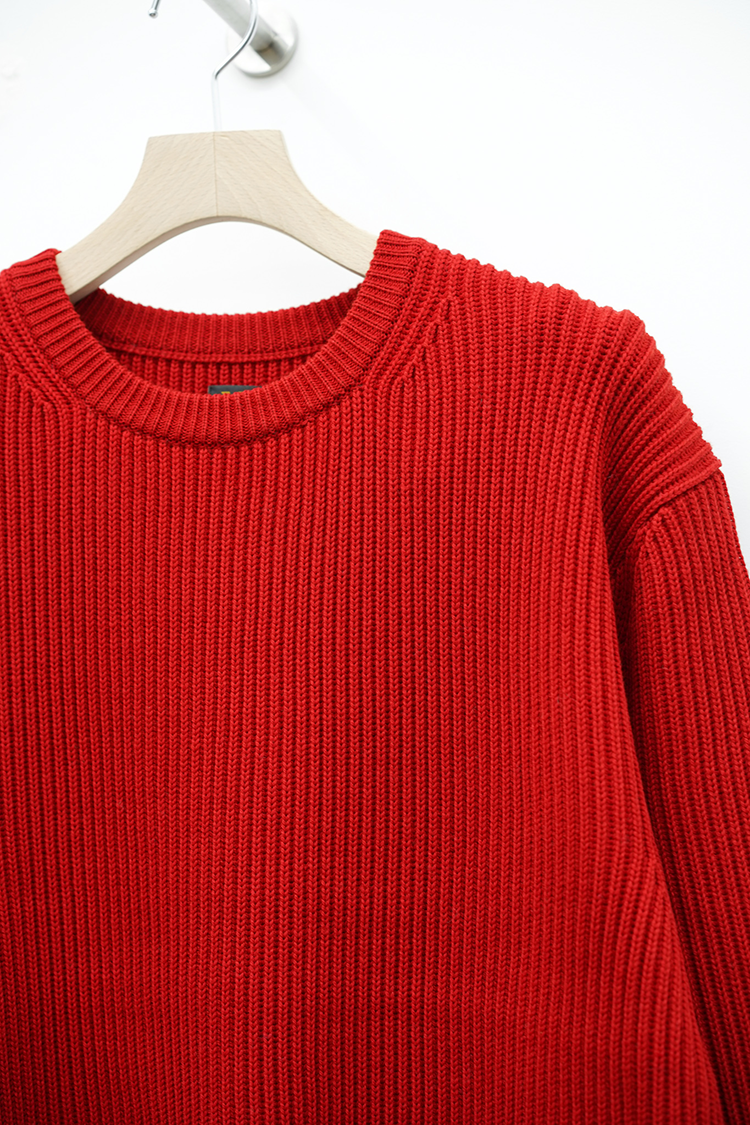 BATONER SOLID WOOL RIB CREW NECK - ニット/セーター